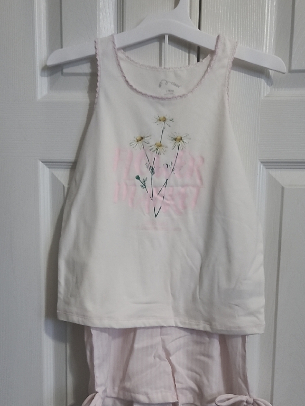art class Cream and Light Pink Girls Pajama Set L 10/12